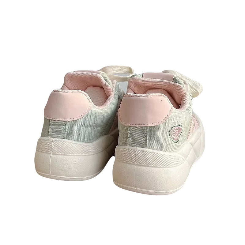 Korean Style Platform Canvas Sneakers for Women Cute Thick Sole Casual Shoes